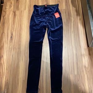 Spanx Navy Blue Velvet Leggings!NWT